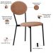 Cadeira Estofada Para Sala de Jantar Azuri Preto C01 Veludo Bege - Lyam Decor