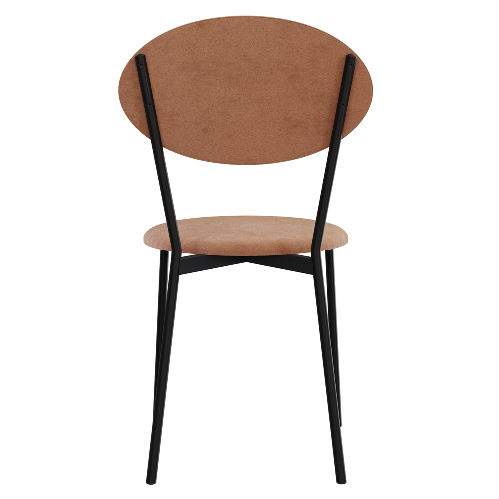 Cadeira Estofada Para Sala de Jantar Azuri Preto C01 Veludo Bege - Lyam Decor