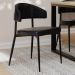 Cadeira Estofada Para Sala de Jantar Serena Preto C01 Courino Preto - Lyam Decor