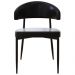 Cadeira Estofada Para Sala de Jantar Serena Preto C01 Courino Preto - Lyam Decor