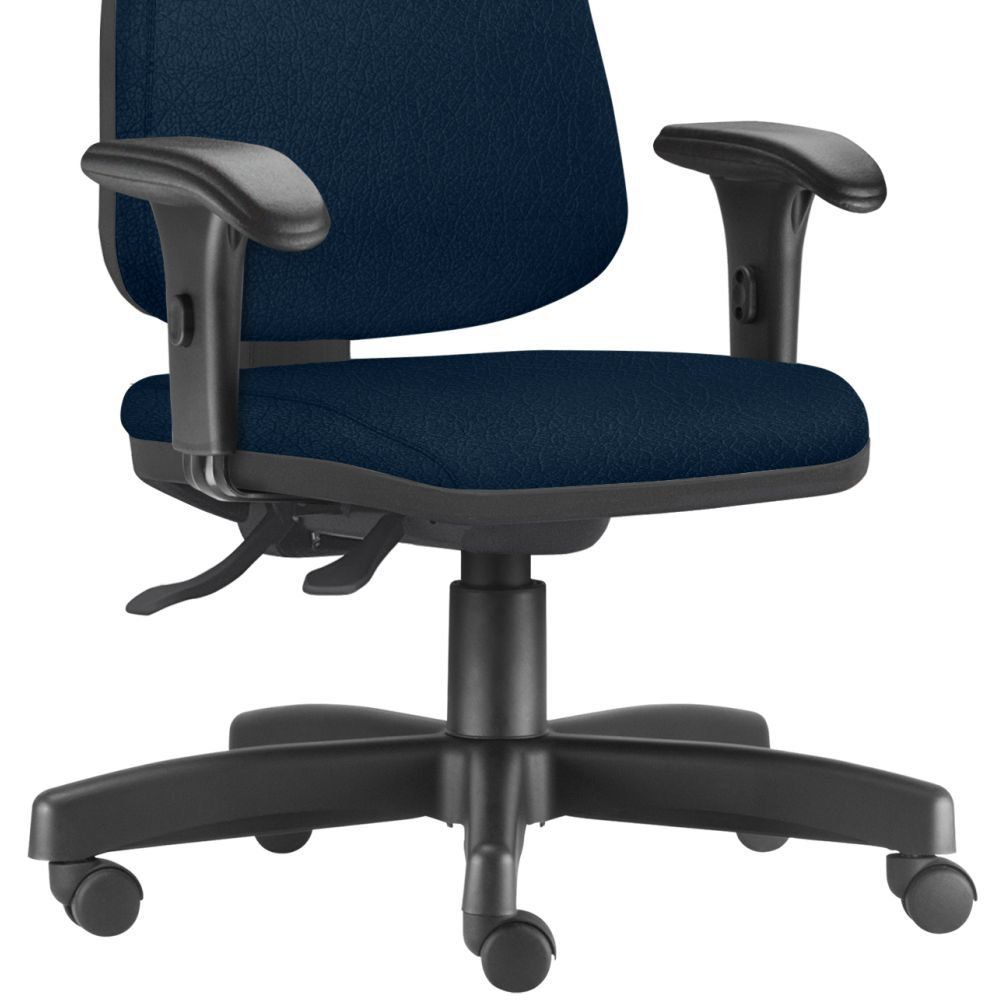 Cadeira Giratória Job L02 Diretor Executiva Crepe Azul Marinho - Lyam Decor