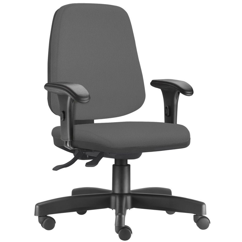 Cadeira Giratória Job L02 Diretor Executiva Crepe Cinza - Lyam Decor