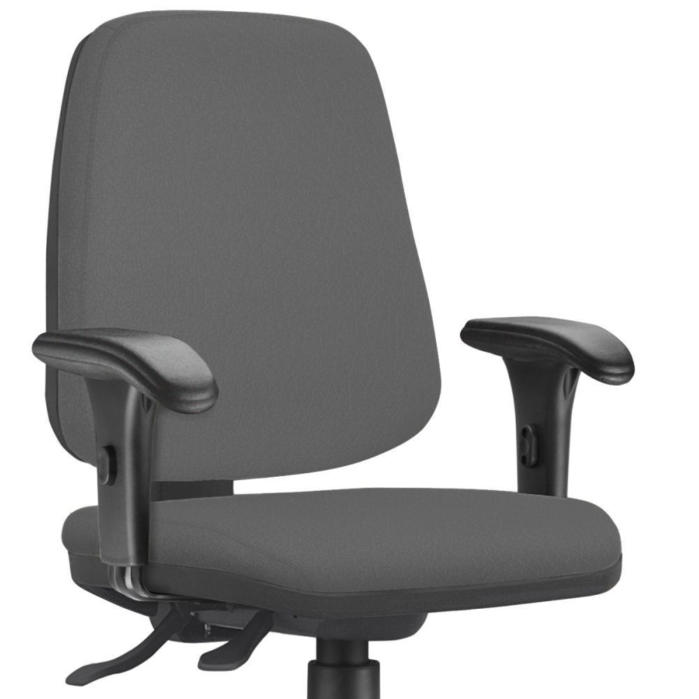 Cadeira Giratória Job L02 Diretor Executiva Crepe Cinza - Lyam Decor
