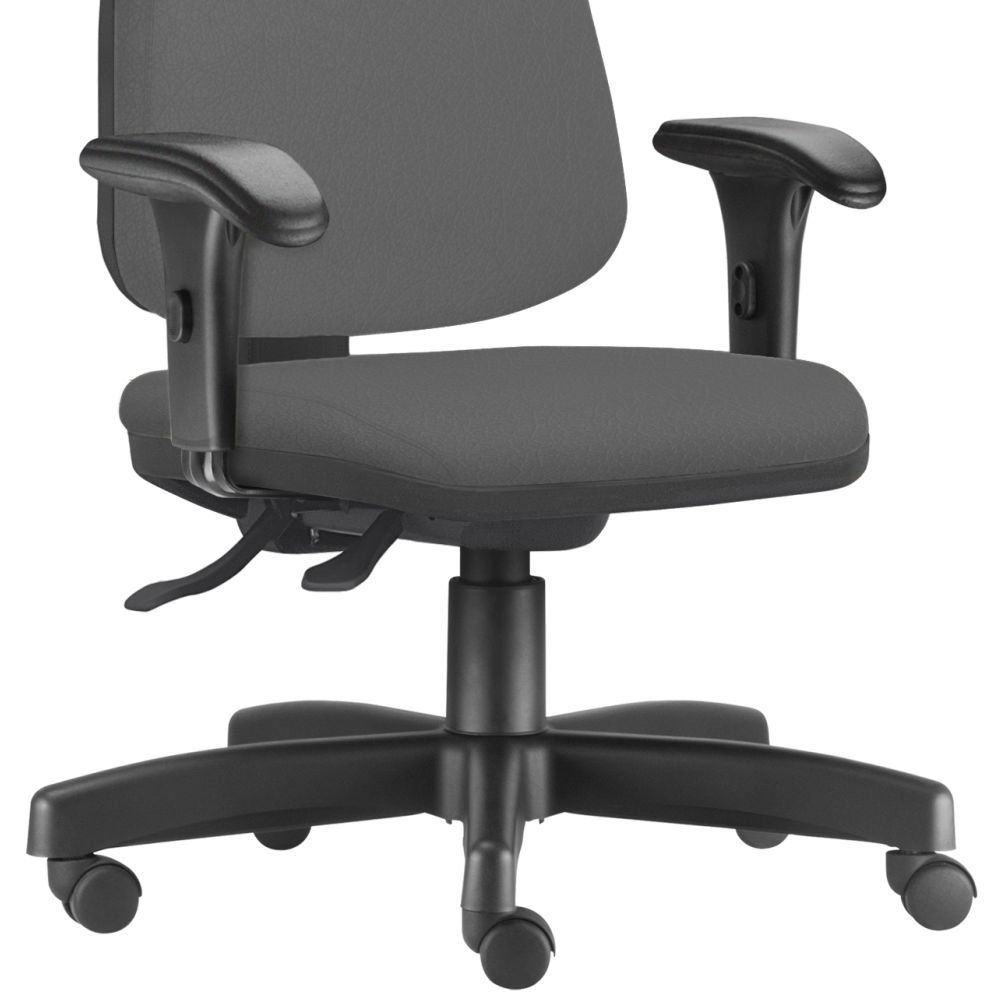 Cadeira Giratória Job L02 Diretor Executiva Crepe Cinza - Lyam Decor