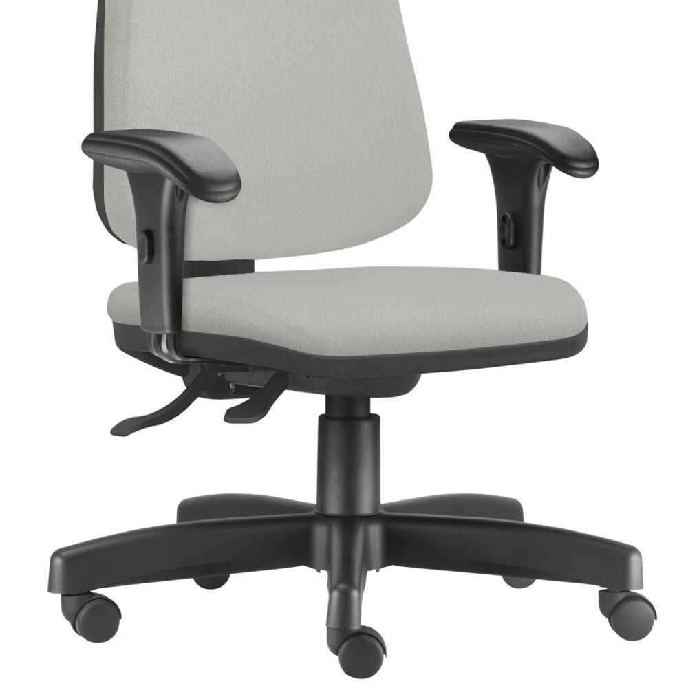 Cadeira Giratória Job L02 Diretor Executiva Linho Cinza - Lyam Decor