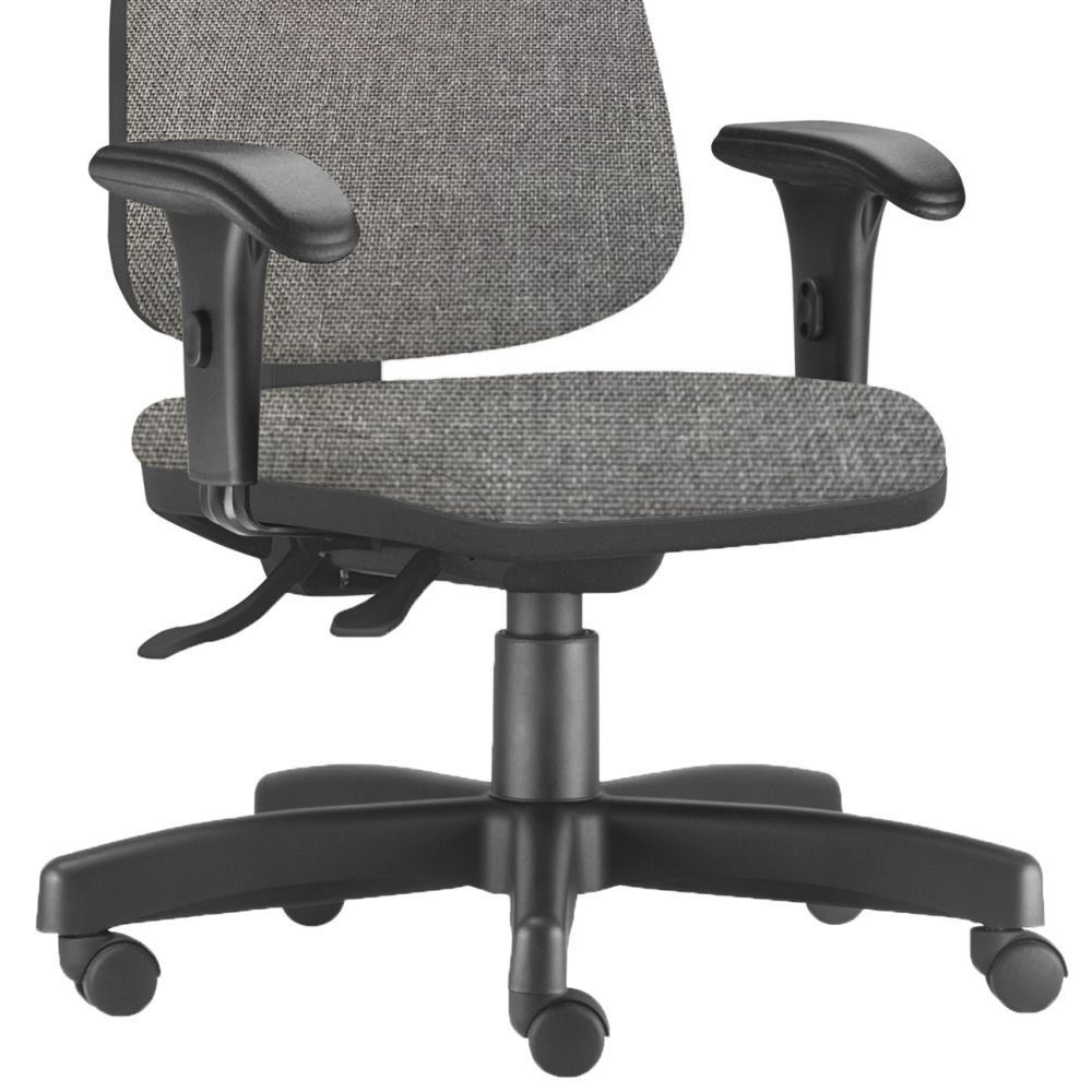 Cadeira Giratória Job L02 Diretor Executiva Linho Cinza Escuro - Lyam Decor