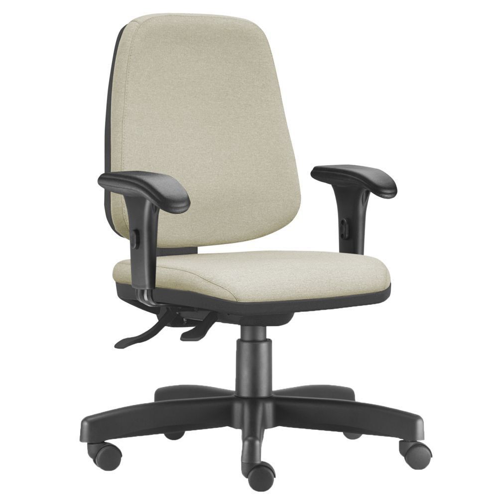 Cadeira Giratória Job L02 Diretor Executiva Suede Bege - Lyam Decor