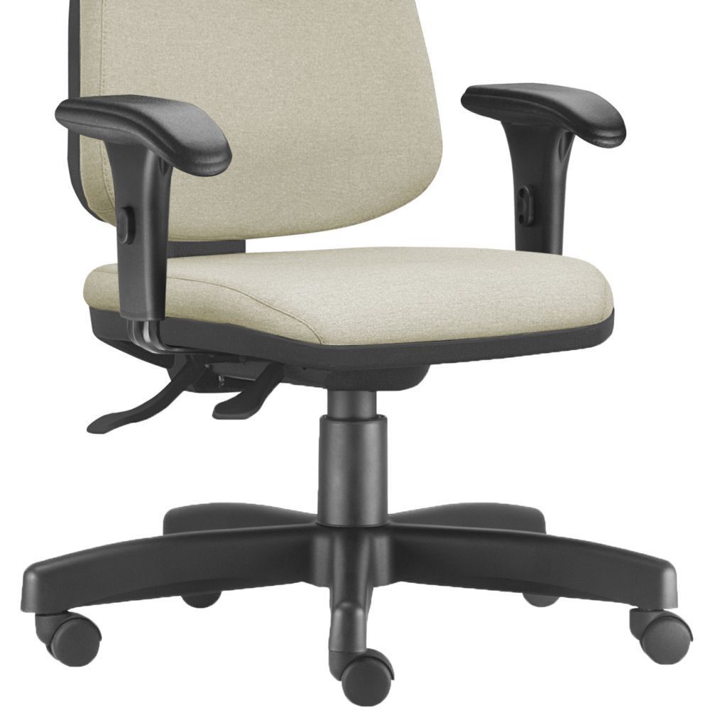 Cadeira Giratória Job L02 Diretor Executiva Suede Bege - Lyam Decor