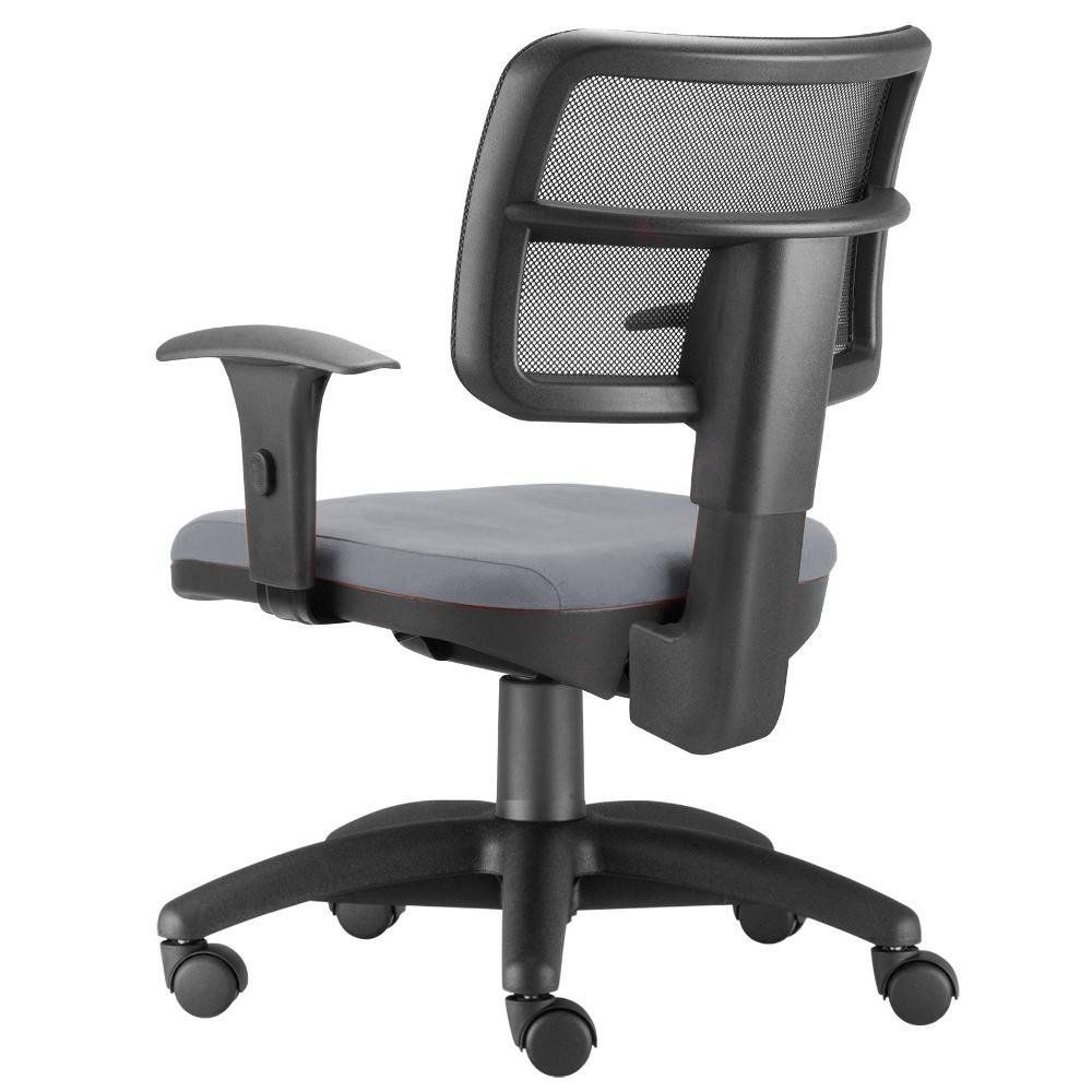 Cadeira Giratória Zip L02 Executiva Ergonômica Escritório Couro Sintético Cinza - Lyam Decor