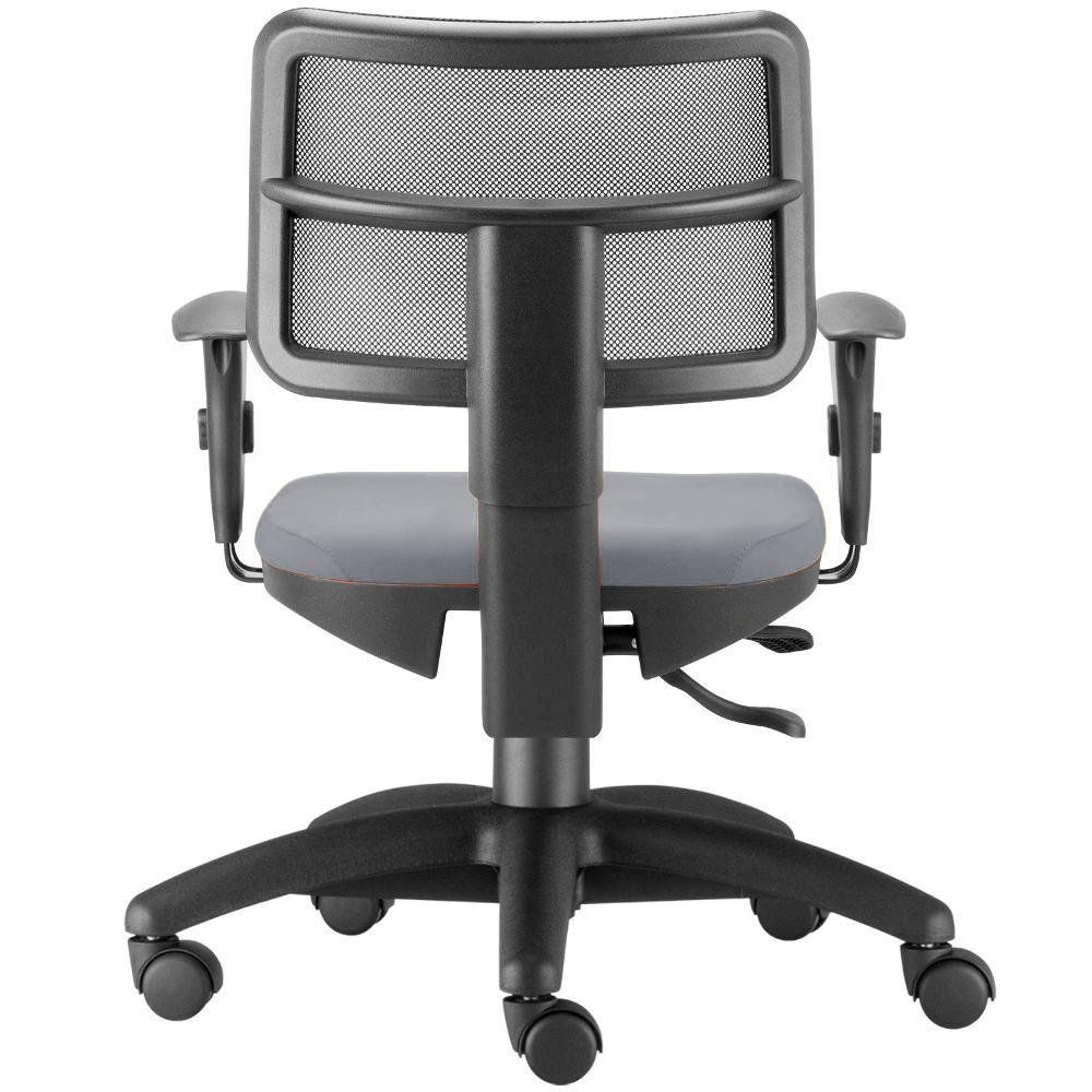 Cadeira Giratória Zip L02 Executiva Ergonômica Escritório Couro Sintético Cinza - Lyam Decor