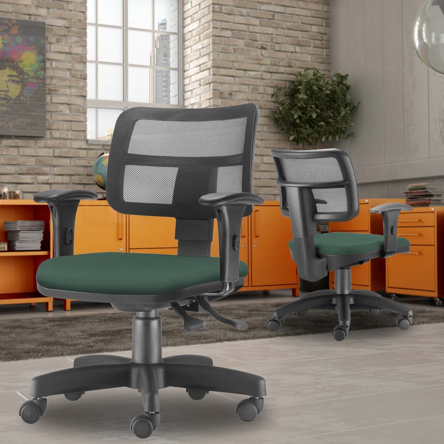 Cadeira Giratória Zip L02 Executiva Ergonômica Escritório Crepe Verde Musgo - Lyam Decor