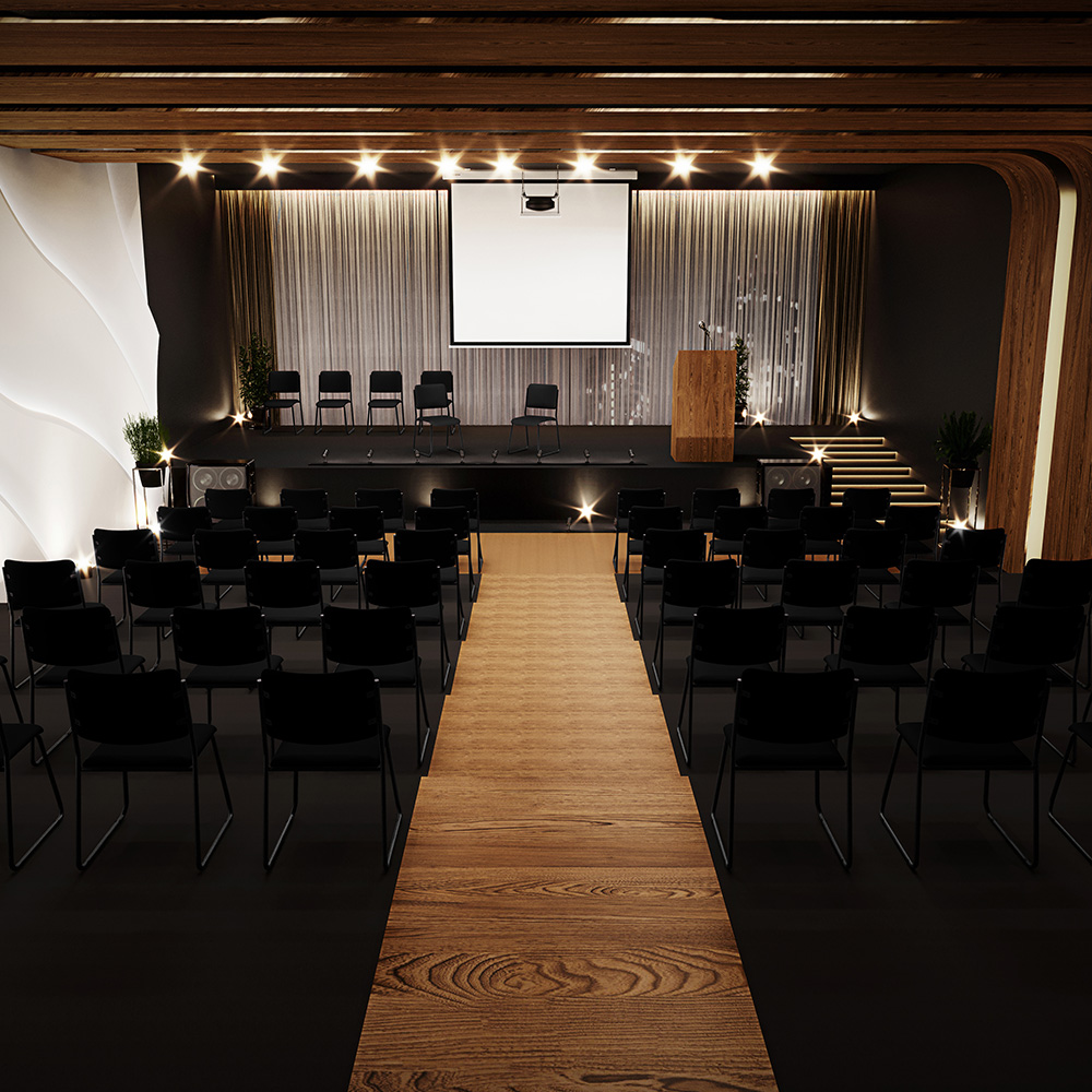 Cadeira Hoteleira Auditório Empilhável Inter L02 Facto Preto - Lyam Decor