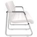 Cadeira Longarina 3 Lugares Recepção com Braço Pés Cromado Lev P03 Vinil Branco - Lyam Decor