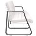 Cadeira Longarina 3 Lugares Recepção com Braço Pés Preto Lev P03 Vinil Branco - Lyam Decor