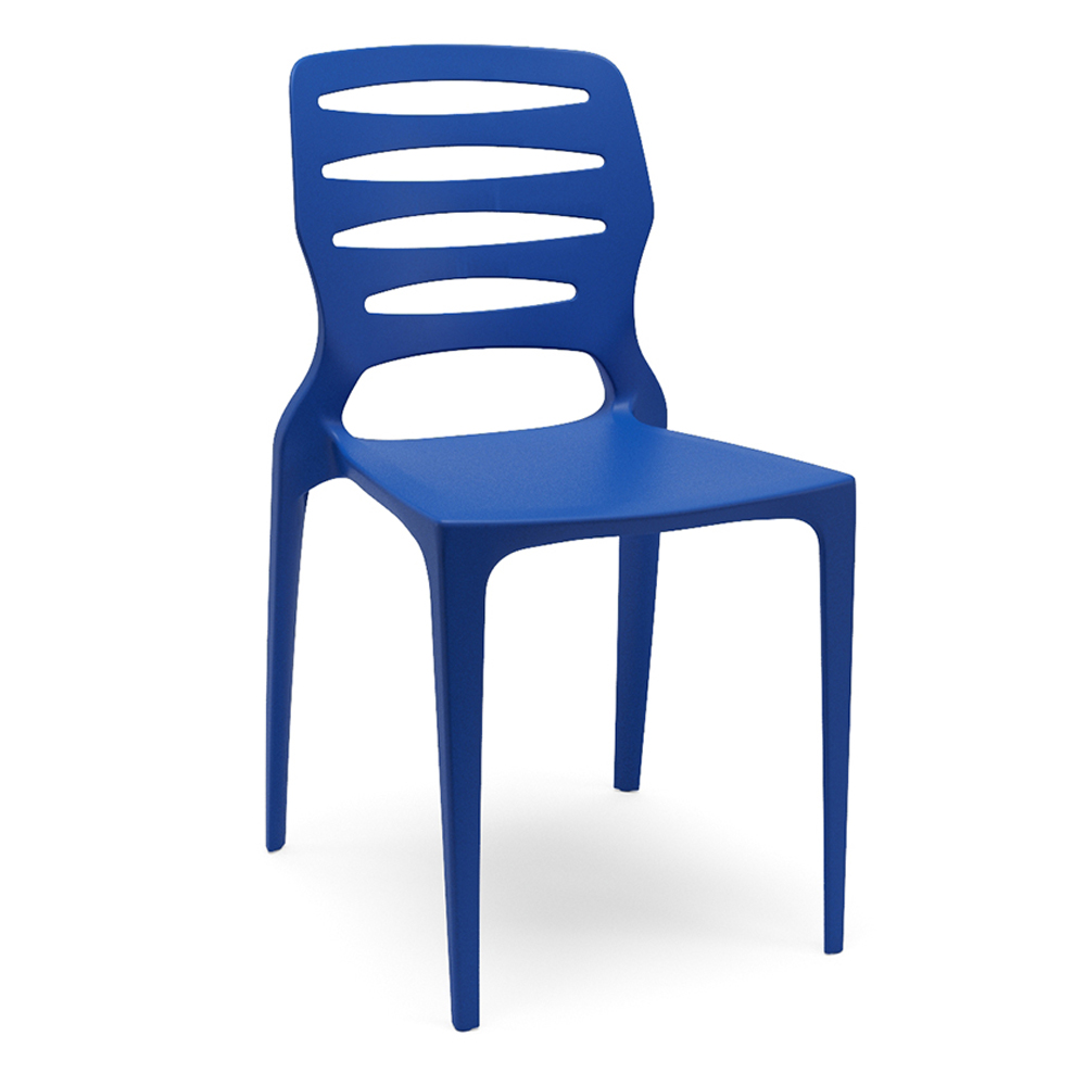 Cadeira Para Cozinha Área Gourmet Jardim Empilhável Larsen P03 Azul - Lyam Decor
