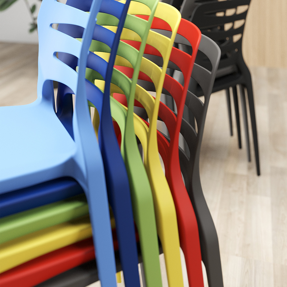Cadeira Para Cozinha Área Gourmet Jardim Empilhável Larsen P03 Azul - Lyam Decor