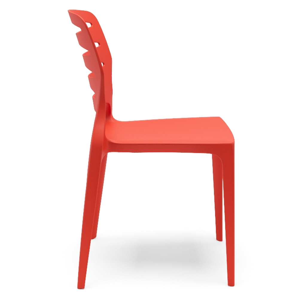 Cadeira Para Cozinha Área Gourmet Jardim Empilhável Larsen P03 Vermelho - Lyam Decor
