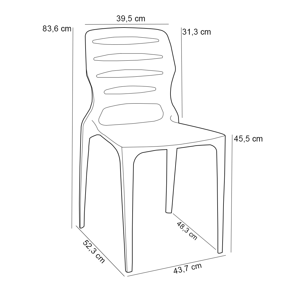 Cadeira Para Cozinha Área Gourmet Jardim Empilhável Larsen P03 Vermelho - Lyam Decor