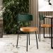 Cadeira Para Cozinha Sala De Jantar Barcelona L02 Facto Verde Musgo Couríssimo Whisky - Lyam Decor