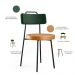 Cadeira Para Cozinha Sala De Jantar Barcelona L02 Facto Verde Musgo Couríssimo Whisky - Lyam Decor