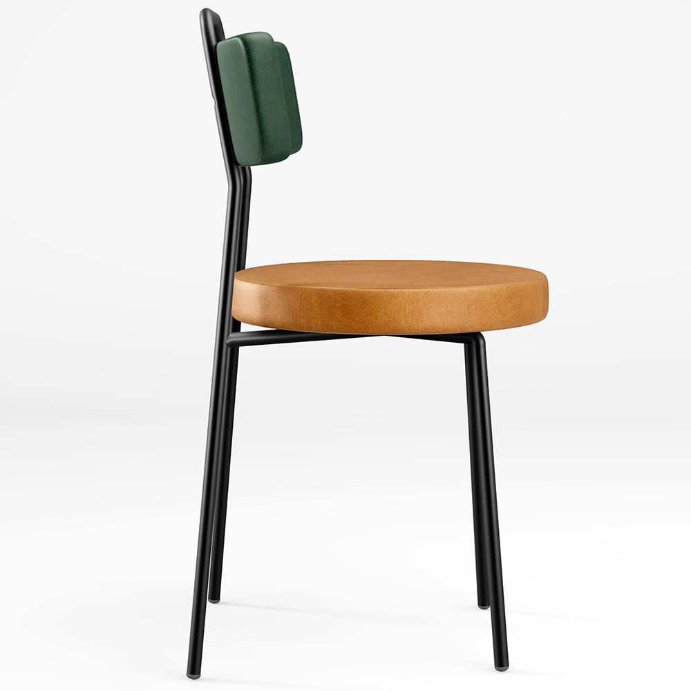 Cadeira Para Cozinha Sala De Jantar Barcelona L02 Facto Verde Musgo Couríssimo Whisky - Lyam Decor