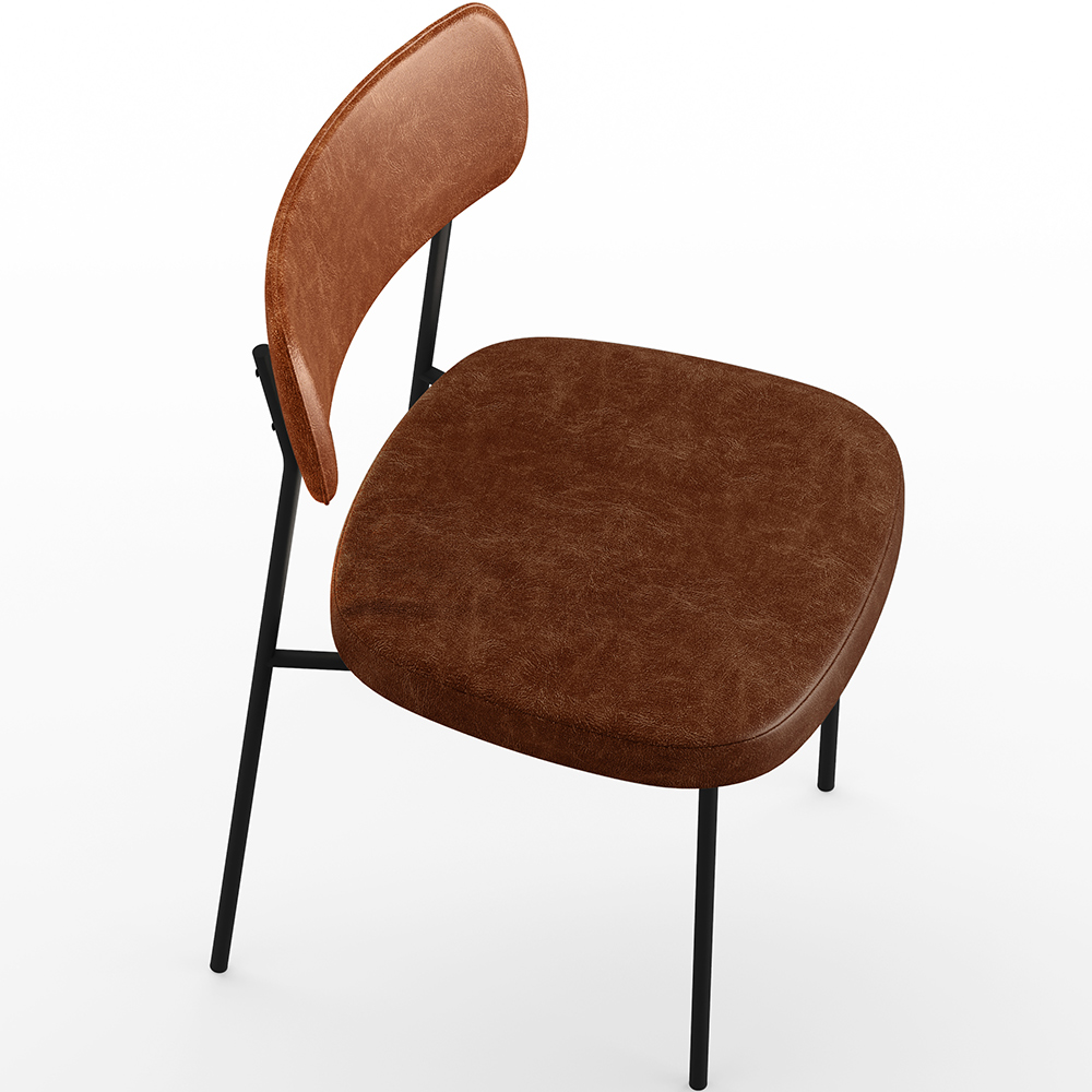 Cadeira Para Cozinha Sala De Jantar Melina L02 Couríssimo Camel Couríssimo Marrom - Lyam Decor