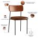 Cadeira Para Cozinha Sala De Jantar Melina L02 Couríssimo Camel Couríssimo Marrom - Lyam Decor