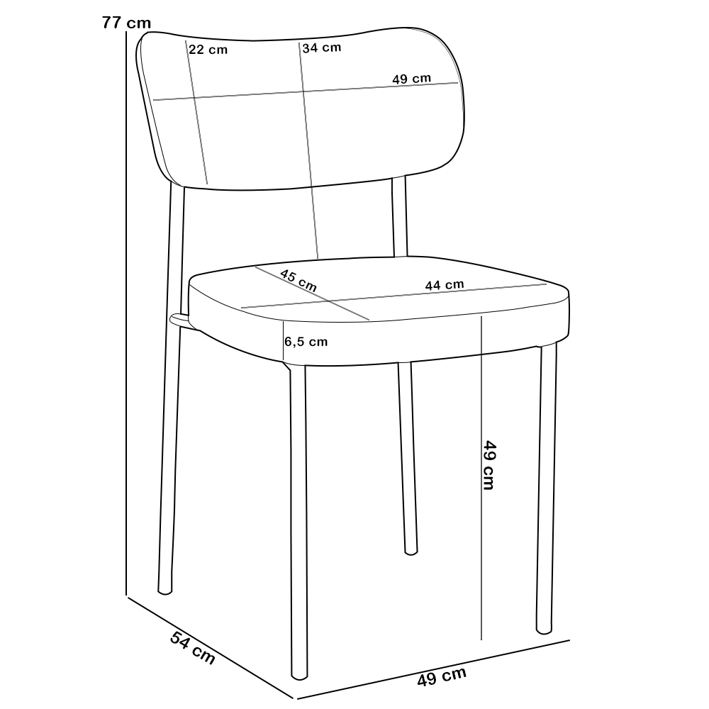 Cadeira Para Cozinha Sala De Jantar Melina L02 Couríssimo Camel Couríssimo Marrom - Lyam Decor
