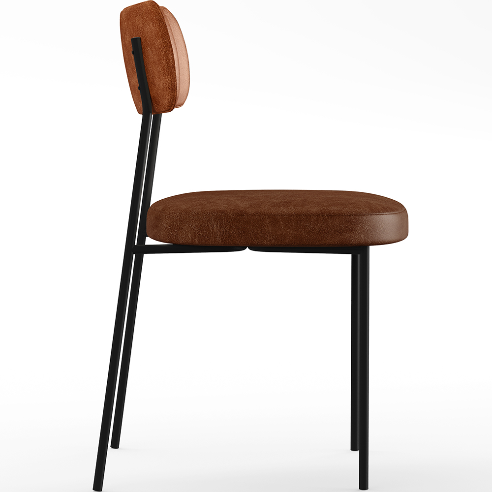 Cadeira Para Cozinha Sala De Jantar Melina L02 Couríssimo Camel Couríssimo Marrom - Lyam Decor