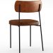 Cadeira Para Cozinha Sala De Jantar Melina L02 Couríssimo Camel Couríssimo Marrom - Lyam Decor