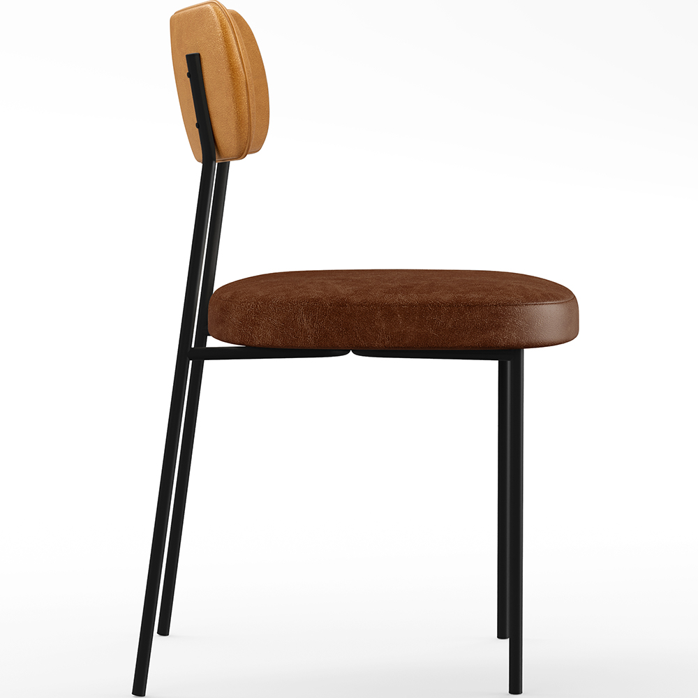 Cadeira Para Cozinha Sala De Jantar Melina L02 Couríssimo Whisky Couríssimo Marrom - Lyam Decor