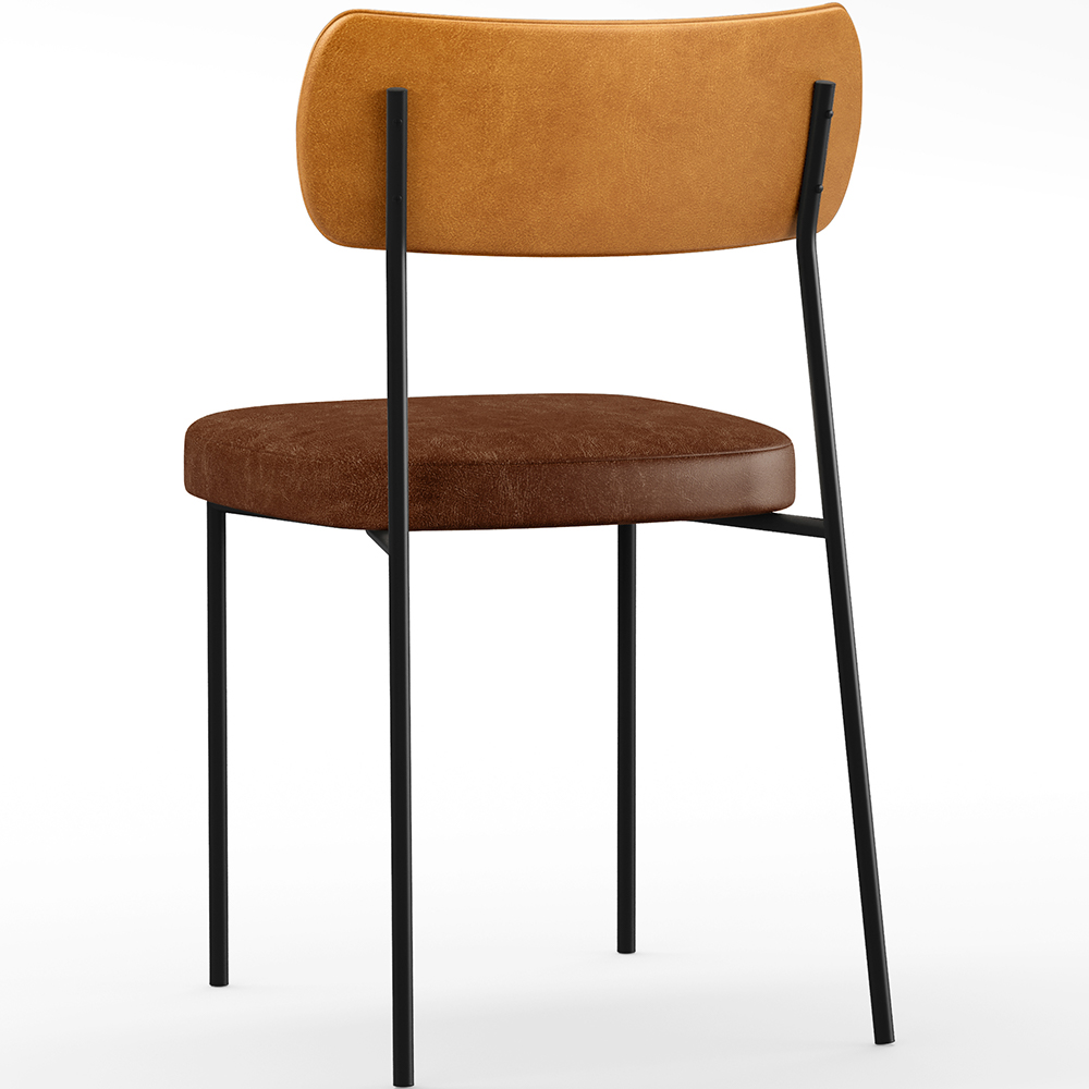Cadeira Para Cozinha Sala De Jantar Melina L02 Couríssimo Whisky Couríssimo Marrom - Lyam Decor