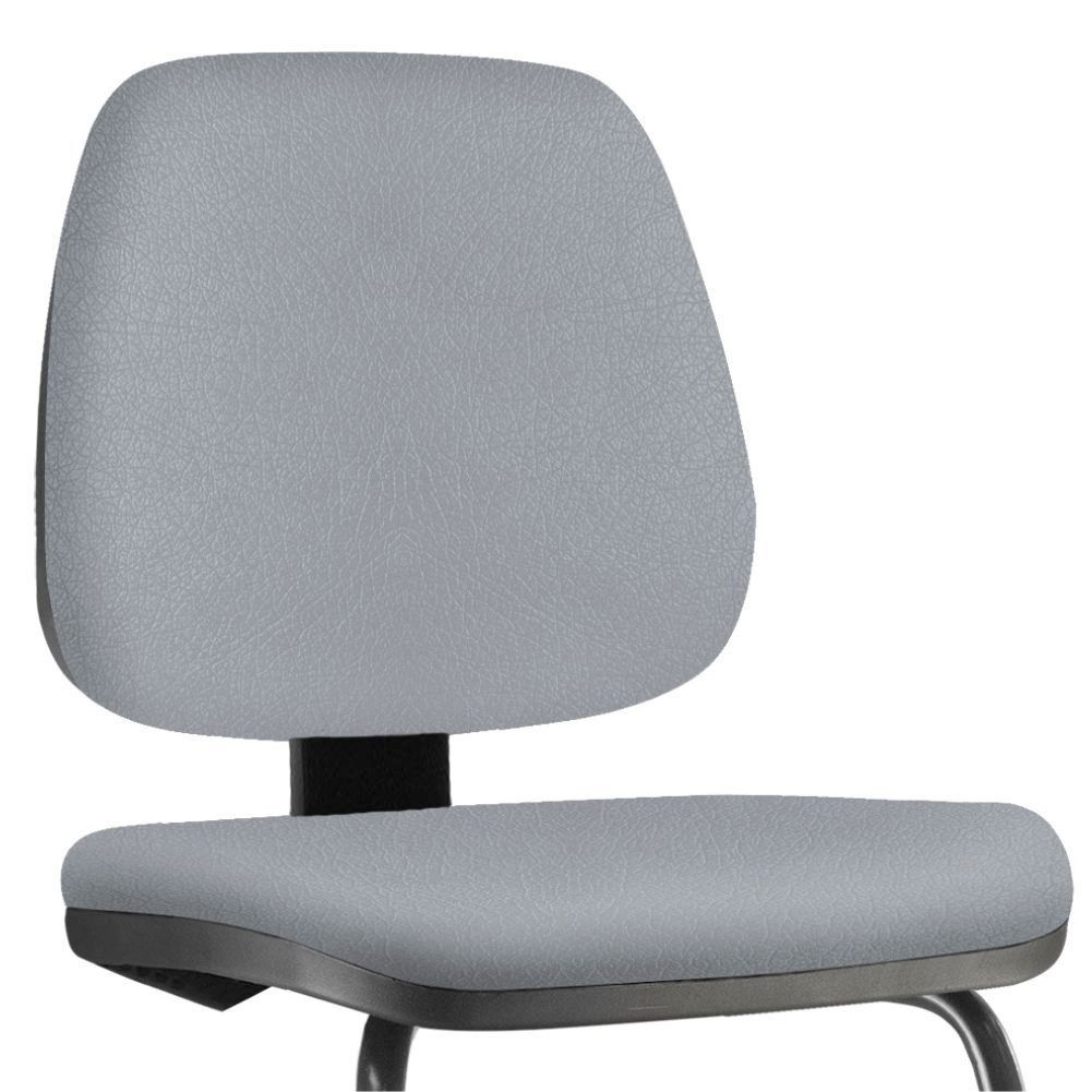 Cadeira Para Escritório Job L02 Fixa Couro Sintético Cinza - Lyam Decor