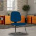 Cadeira Para Escritório Job L02 Fixa Crepe Azul Marinho - Lyam Decor