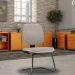 Cadeira Para Escritório Job L02 Fixa Linho Bege - Lyam Decor