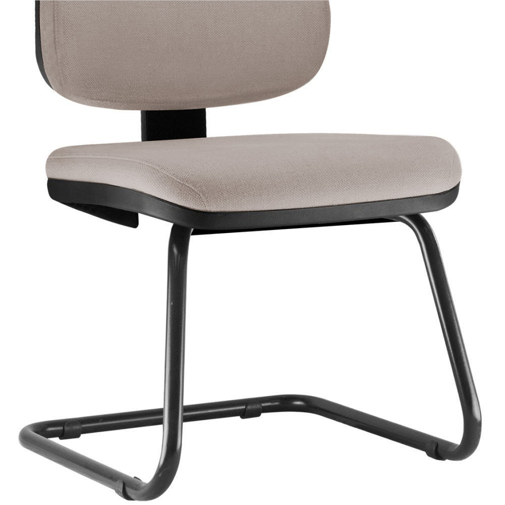 Cadeira Para Escritório Job L02 Fixa Linho Bege - Lyam Decor