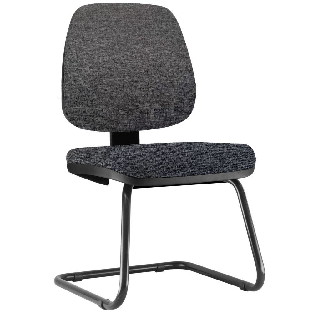 Cadeira Para Escritório Job L02 Fixa Linho Chumbo - Lyam Decor
