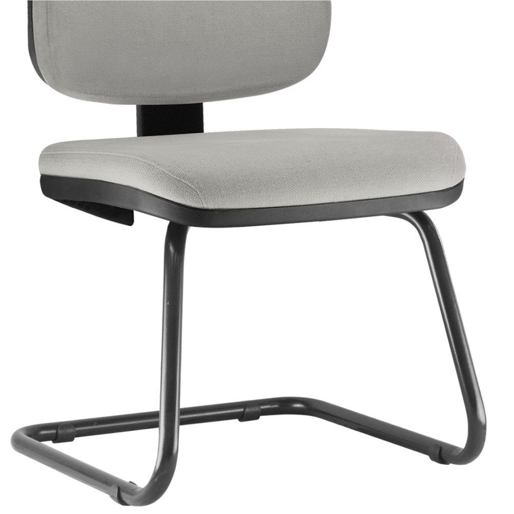 Cadeira Para Escritório Job L02 Fixa Linho Cinza - Lyam Decor