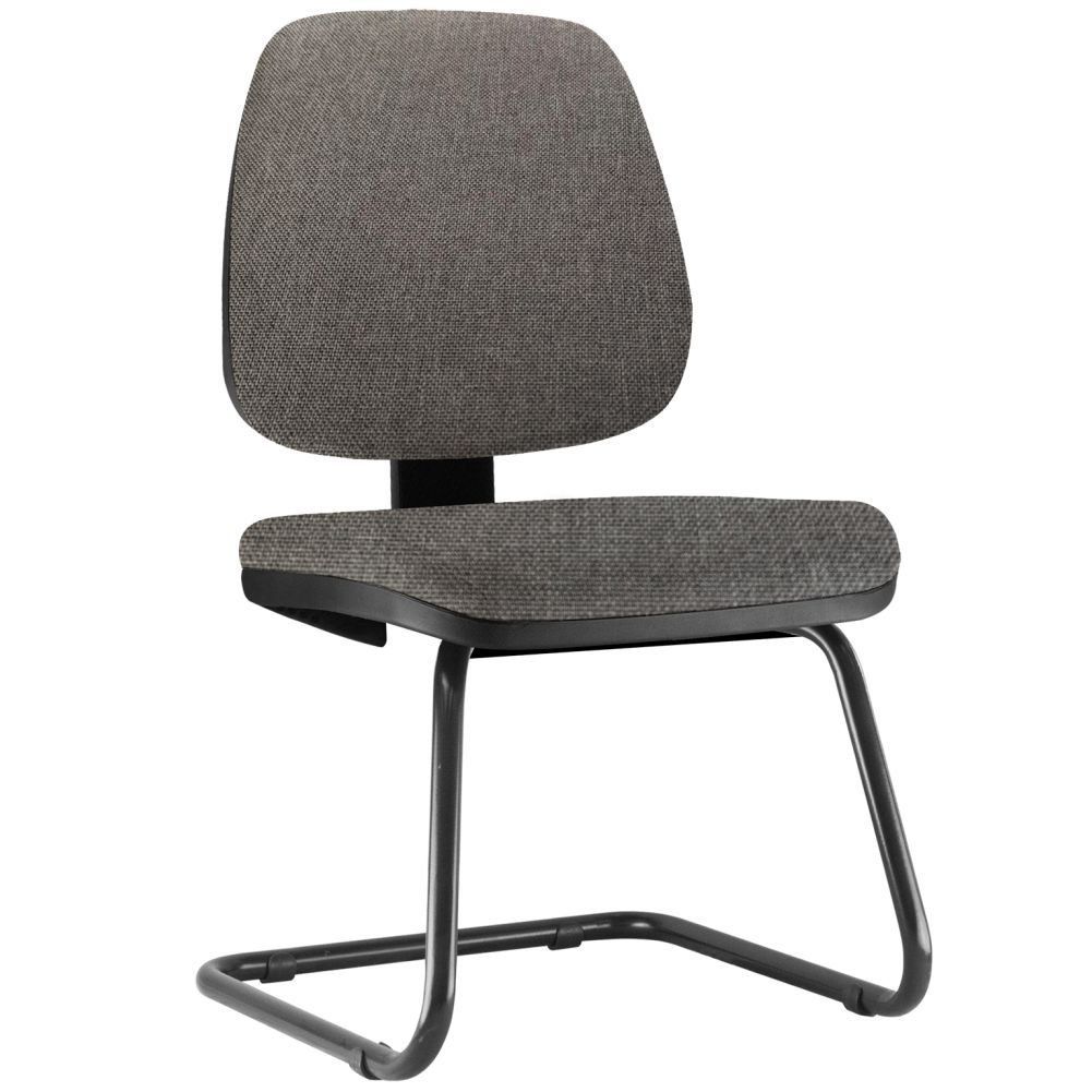 Cadeira Para Escritório Job L02 Fixa Linho Cinza Escuro - Lyam Decor