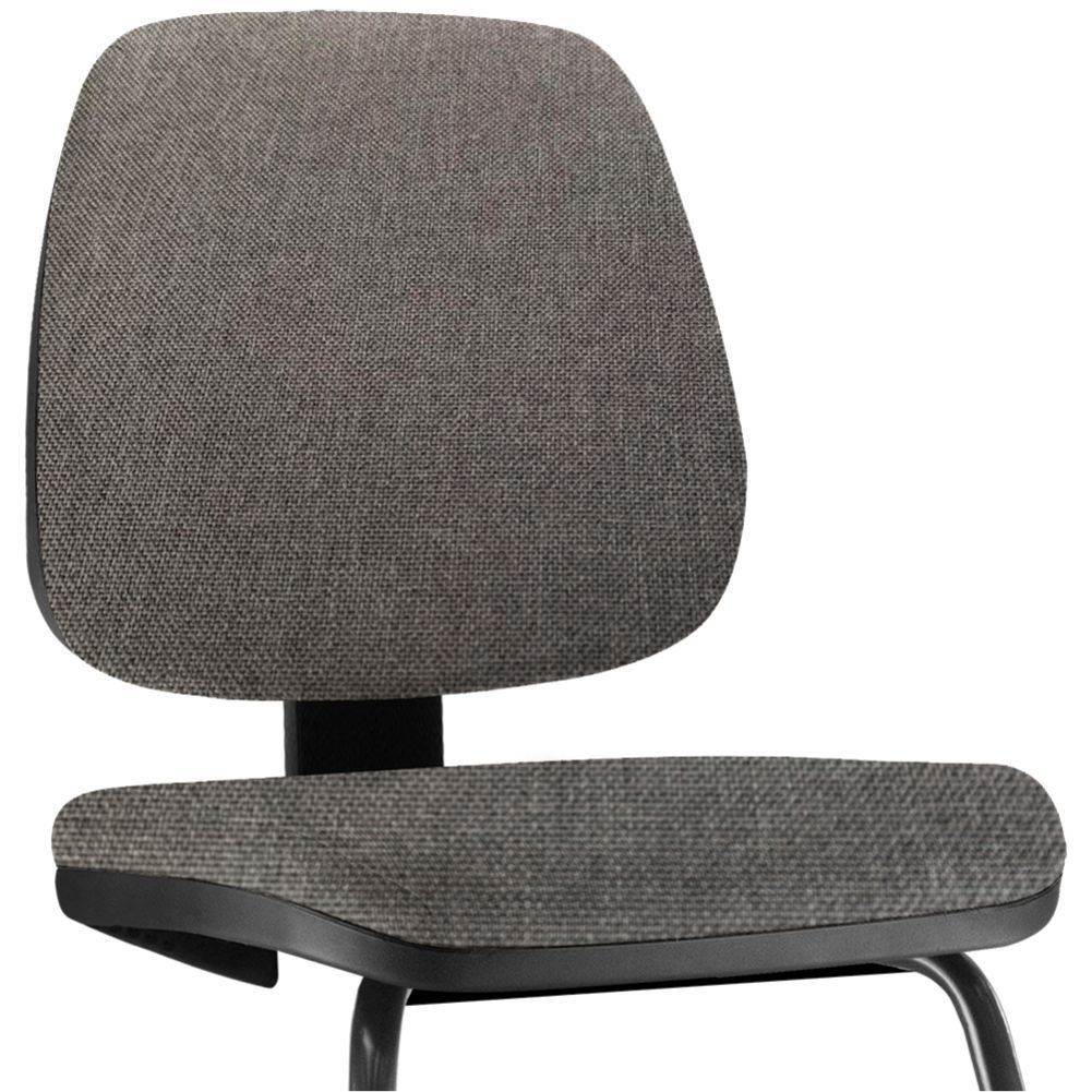 Cadeira Para Escritório Job L02 Fixa Linho Cinza Escuro - Lyam Decor