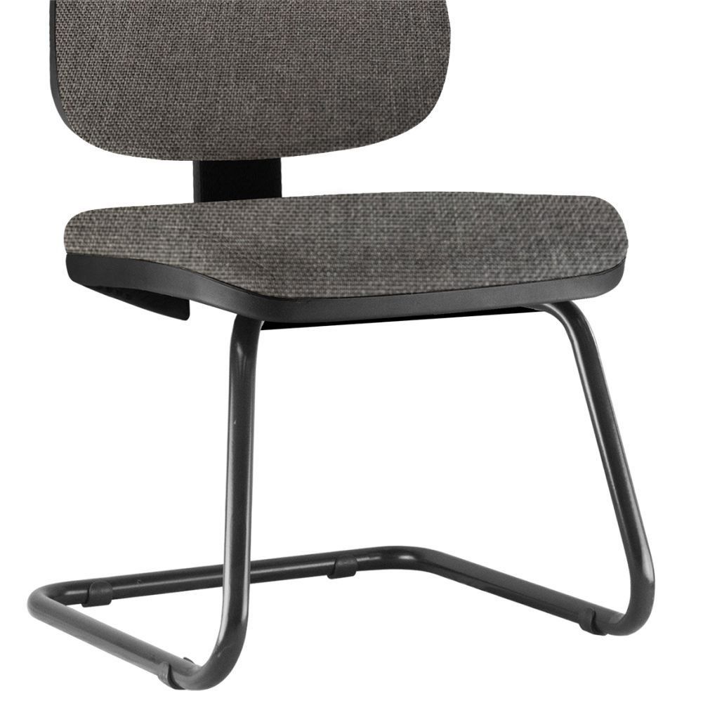 Cadeira Para Escritório Job L02 Fixa Linho Cinza Escuro - Lyam Decor