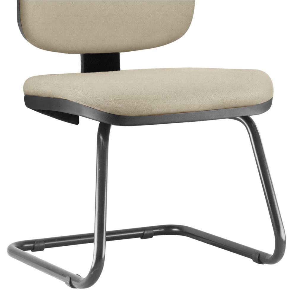 Cadeira Para Escritório Job L02 Fixa Suede Bege - Lyam Decor