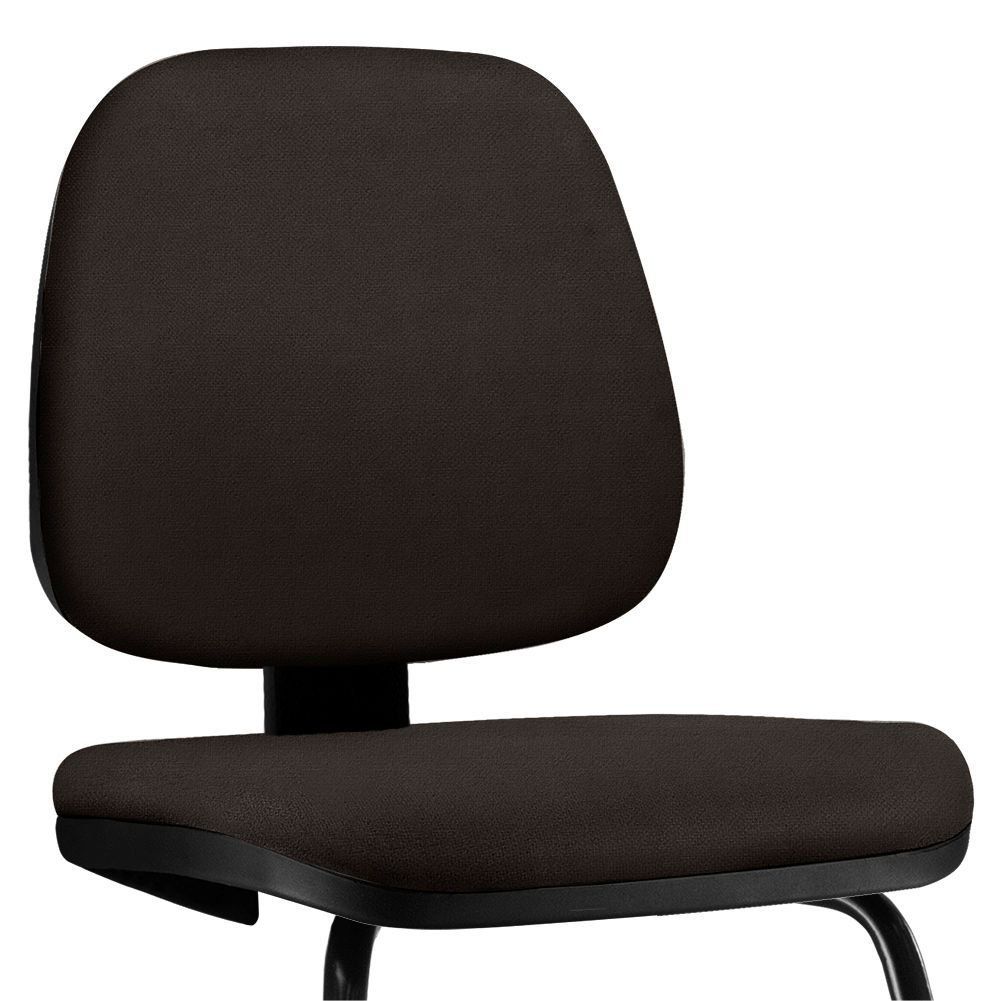 Cadeira Para Escritório Job L02 Fixa Suede Marrom - Lyam Decor