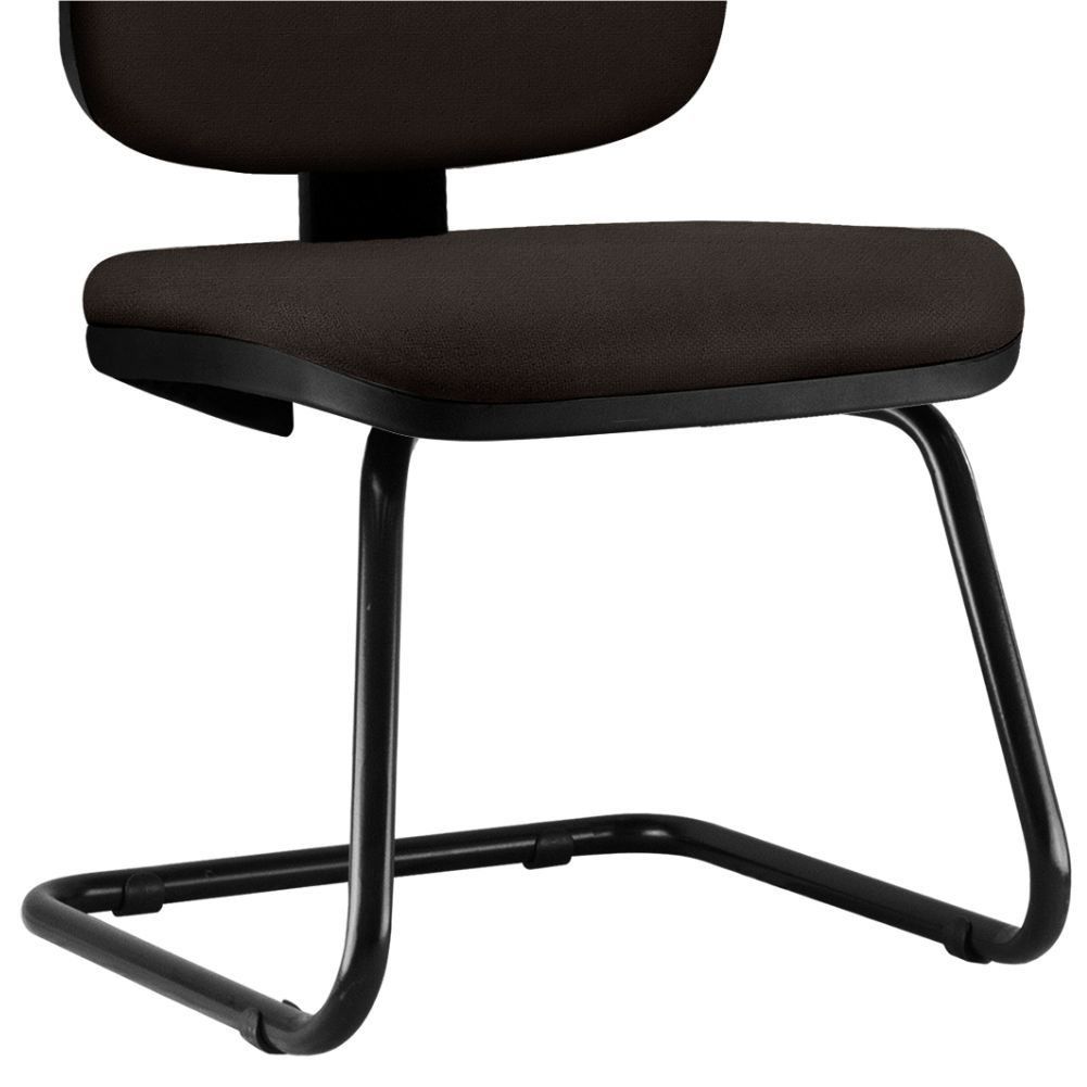 Cadeira Para Escritório Job L02 Fixa Suede Marrom - Lyam Decor