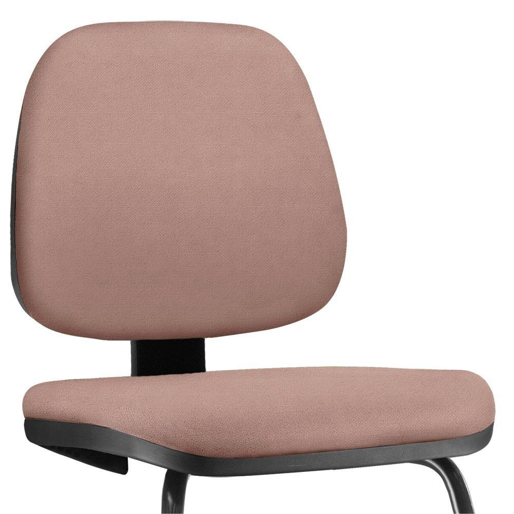 Cadeira Para Escritório Job L02 Fixa Suede Rosê - Lyam Decor