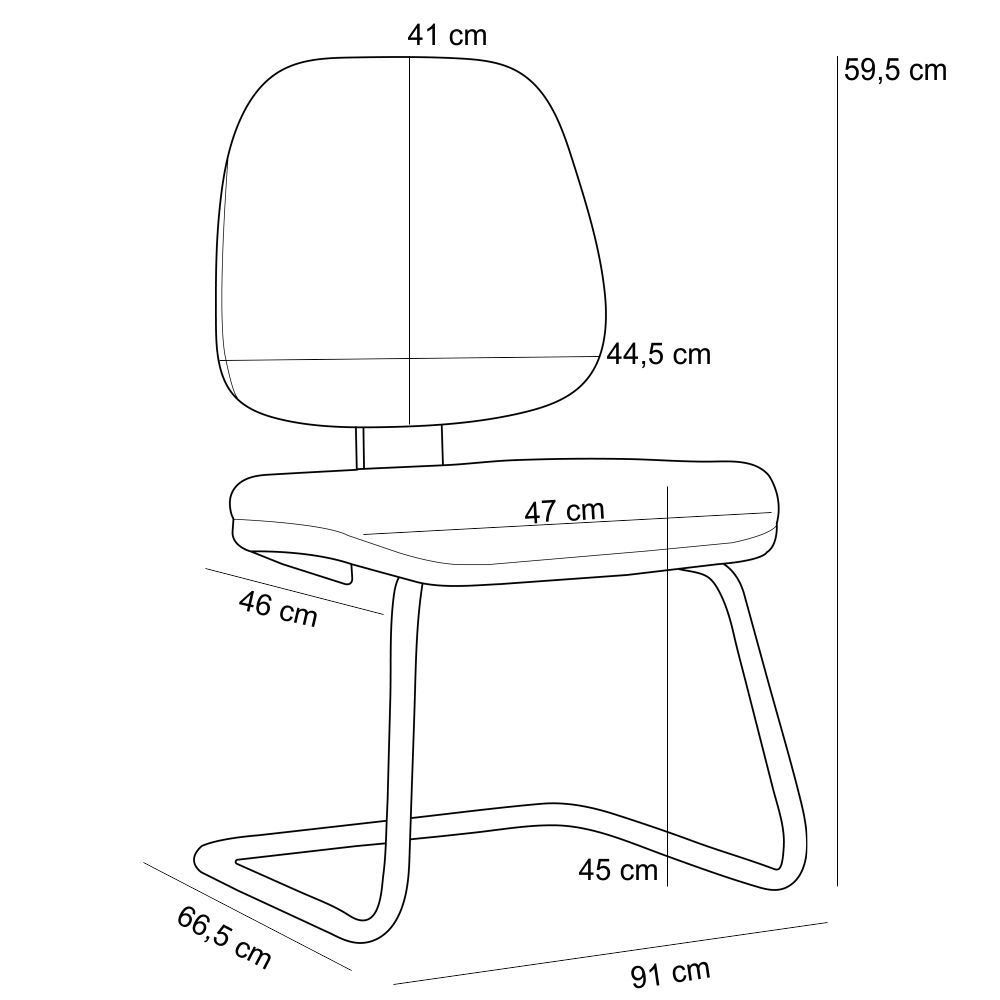 Cadeira Para Escritório Job L02 Fixa Suede Rosê - Lyam Decor