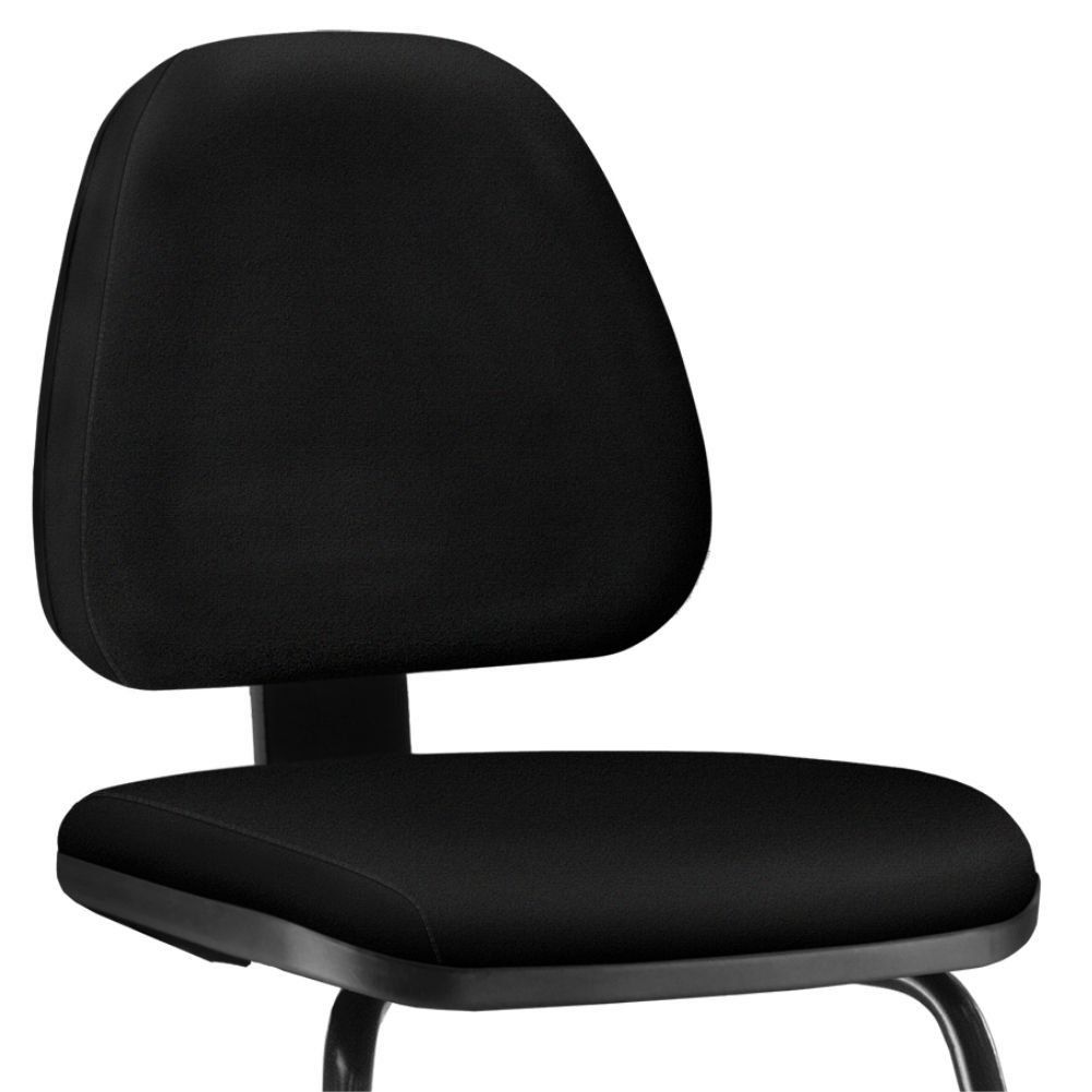Cadeira Para Escritório Sky L02 Fixa Couro Sintético Preto - Lyam Decor