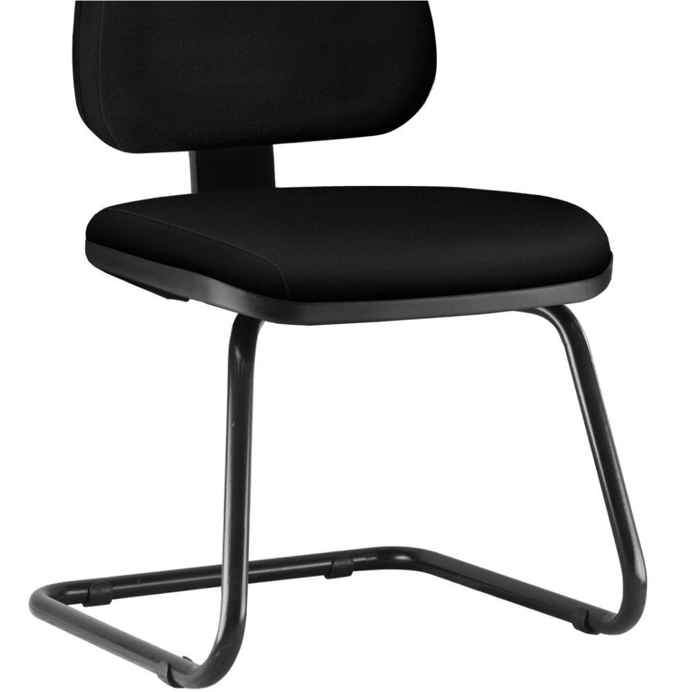 Cadeira Para Escritório Sky L02 Fixa Couro Sintético Preto - Lyam Decor