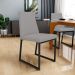 Cadeira Para Sala De Jantar Base Aço Industrial Preto Dafne L02 Corano Cinza - Lyam Decor