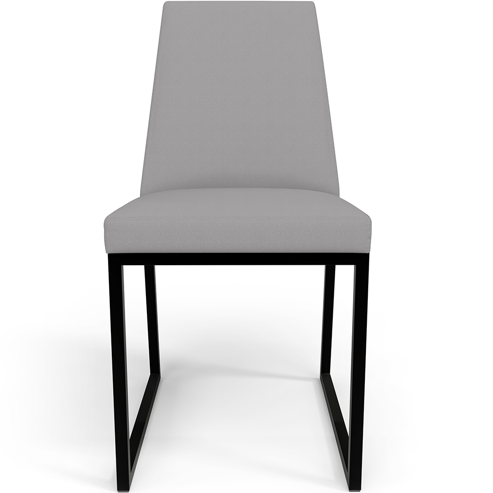Cadeira Para Sala De Jantar Base Aço Industrial Preto Dafne L02 Corano Cinza - Lyam Decor